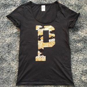PINK Black Camo Sequin T-Shirt